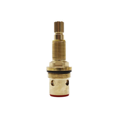 Bright brass cartridge with black rubber o-ring and rubber washer.
