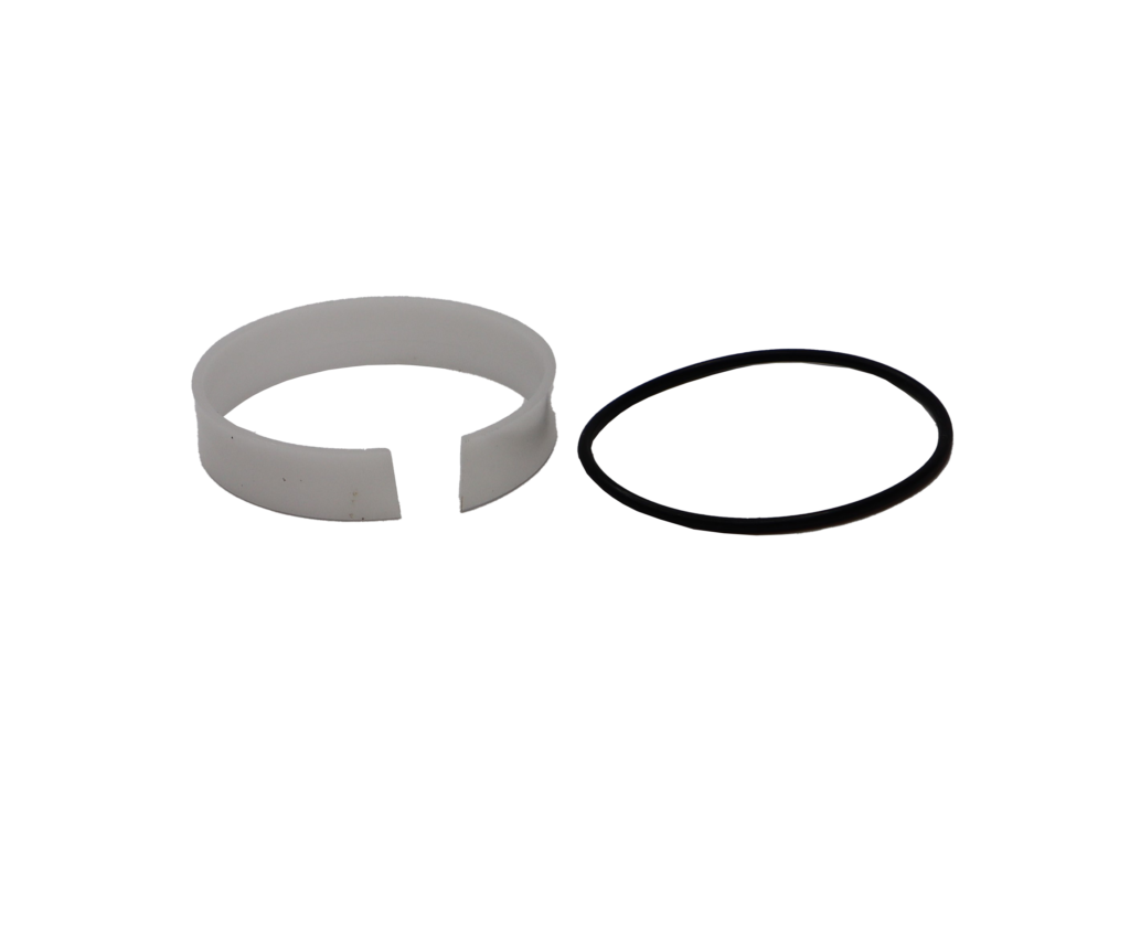 Black oring white plastic ring.