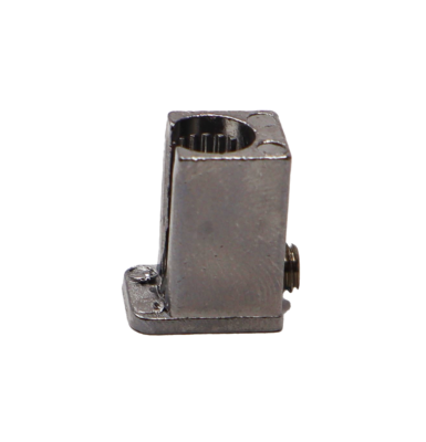 Grey square metal handle adapter with stainless screw.