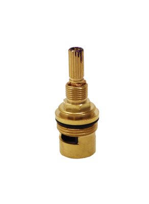 Bright brass cartridge with black rubber o-ring and bottom seal.