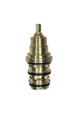 Bright brass cartridge with black rubber orings and copper thermo.
