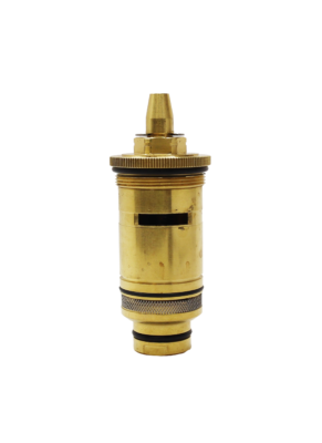 Bright brass body with black rubber o-rings and copper thermo.