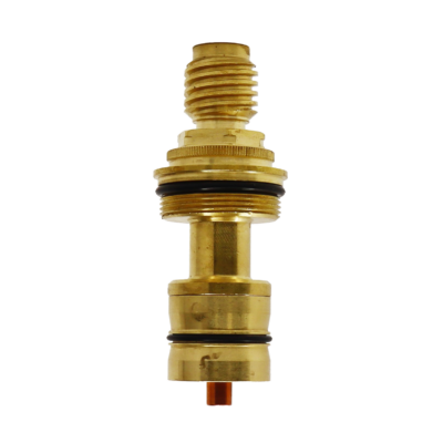 Bright brass cartridge with black rubber o-rings and copper thermo.
