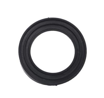 Black rubber gasket that is slight beveled for tight seal with the tub.