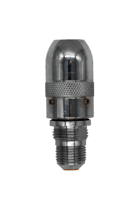 Chrome plated commercial showerhead with vandal proof screw.