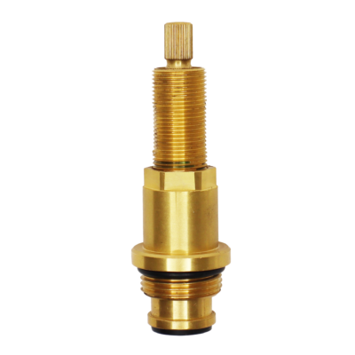 Brass cartridgw with black rubber o-ring and black rubber washer.