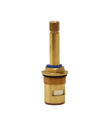 Bright brass stem with blue index ceramic discs and rubber bottom for proper seal.
