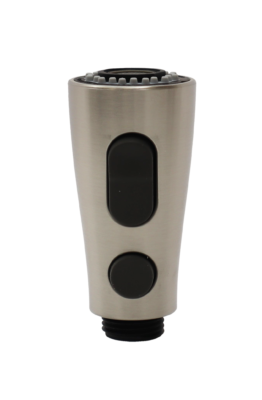 Kohler simplice stainless steel spray head front view.