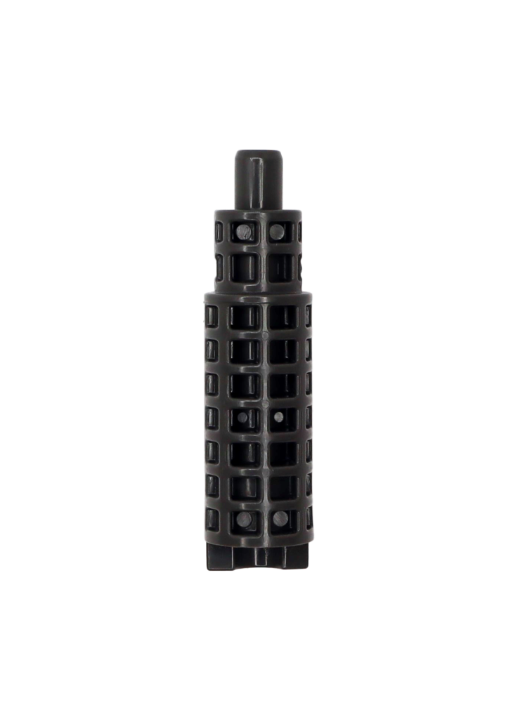 Black plastic stem extension with d broach.