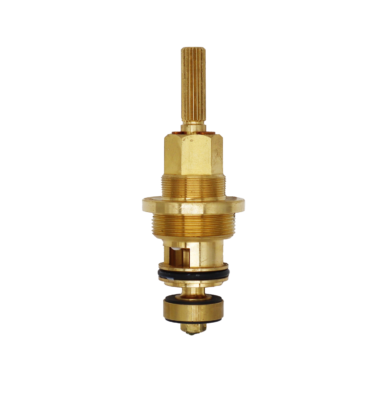 Bright brass cartridge with black rubber o-ring and washer.