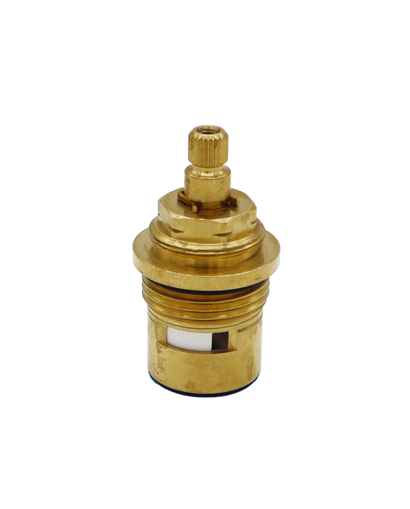 Bright brass cartridge black oring white ceramic discs and black bottom seal.