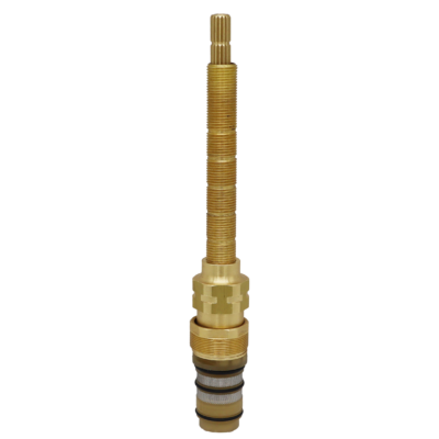 Bright brass cartridge with black rubber o-rings.