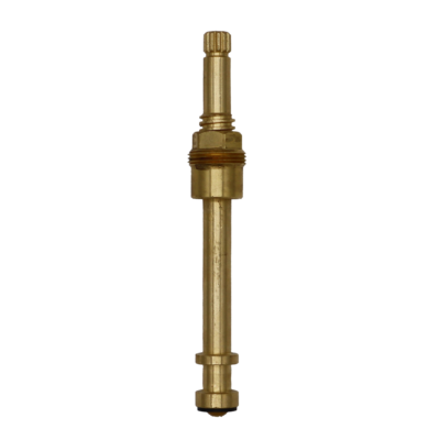 Bright brass stem with black rubber o-ring black rubber washer and brass screw.