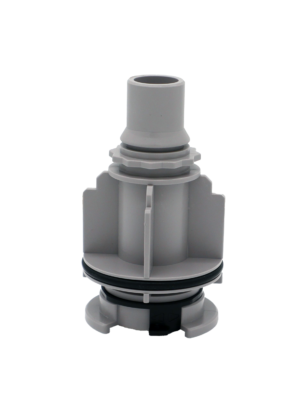 Grey platic adapter with black orings.
