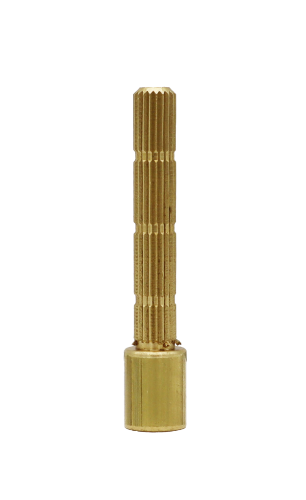 Bright brass handle adapter.