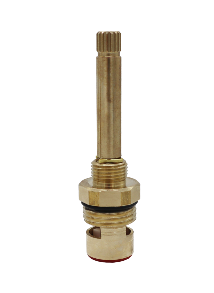 Bright brass cartridge with black o-ring and red bottom seal.