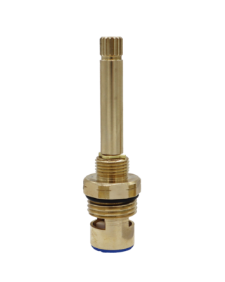 Bright brass cartridge with black o-ring and blue bottom seal.