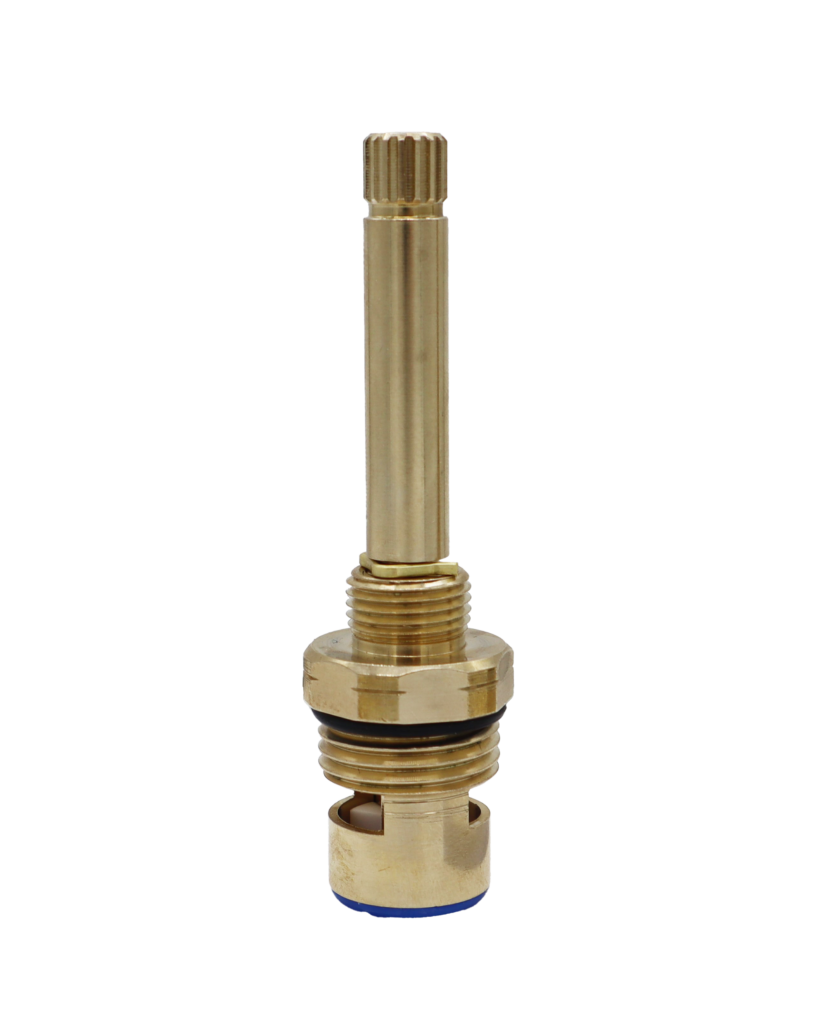 Bright brass cartridge with black o-ring and blue bottom seal.