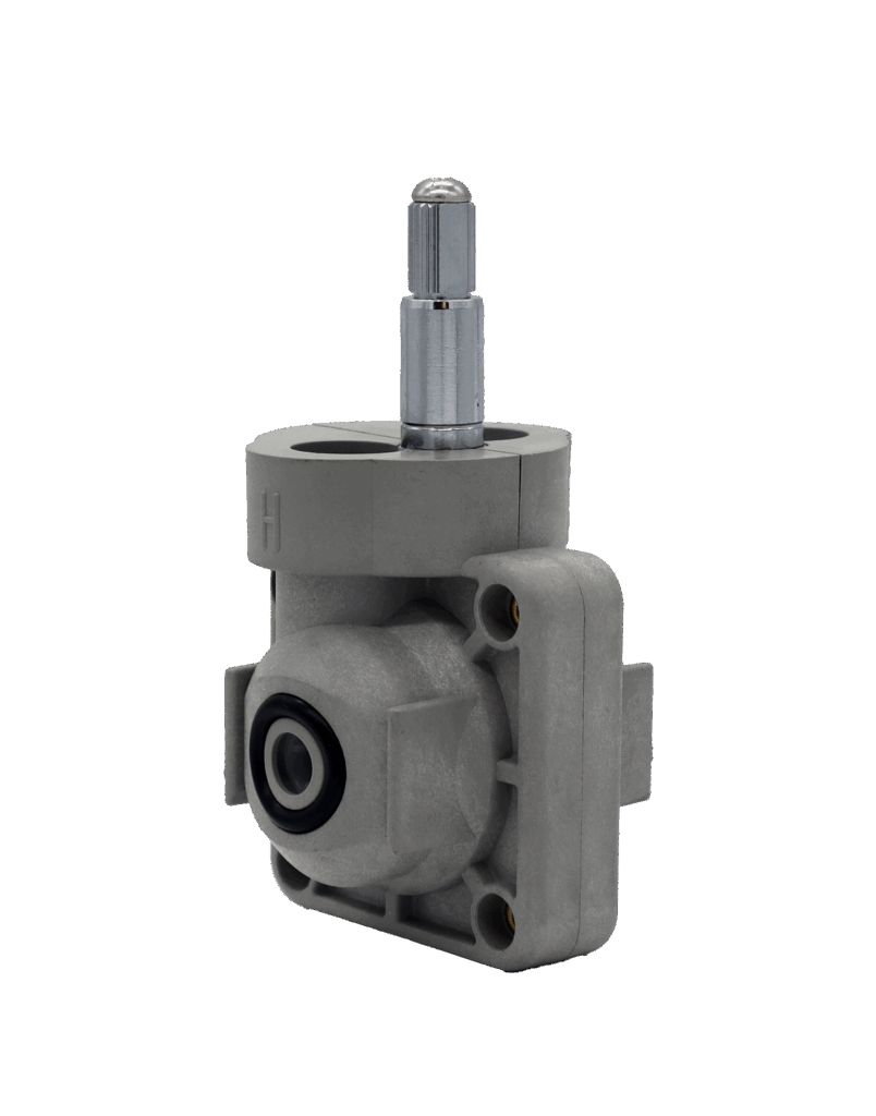 Grey plastic cartridge with stainless stem and black oring and seal.