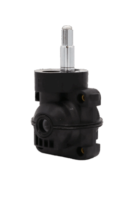 Black plastic cartridge body with polished chrome stem an balck orings.