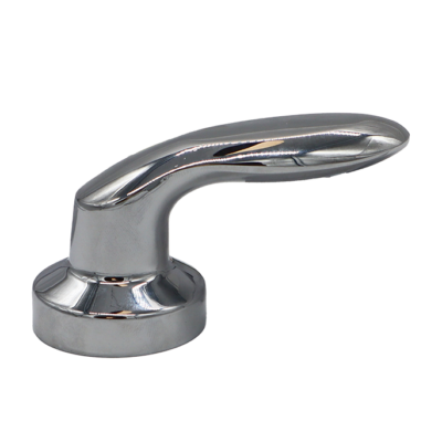 Polished chrome lever handle.