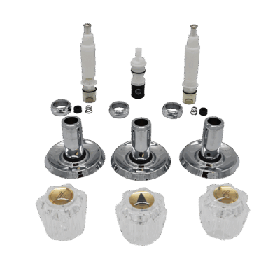 3 Handle Chrome Plated Rebuild Kit for Delex Delta & Glacier Bay