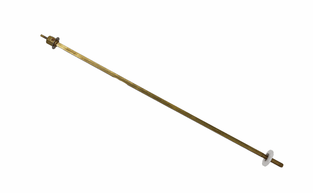 Bright brass stem for outdoor hydrant.