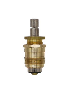 Bright brass body with polished chrome stem black rubber washer and brass screw.