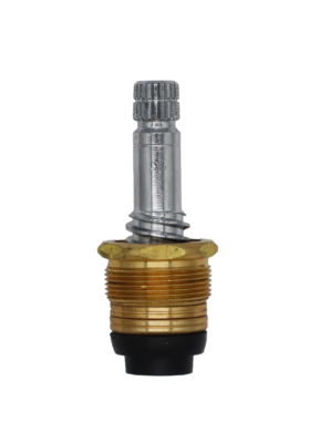 Brass body and bonnet nut chrome plated stem with black rubber washer.