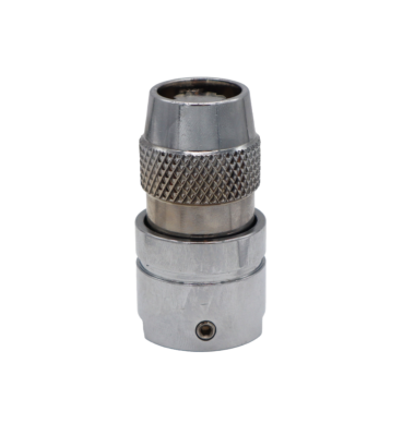 Polished chrome brass shower head with vandal proof screw.