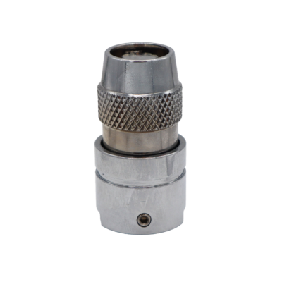 Polished chrome brass shower head with vandal proof screw.