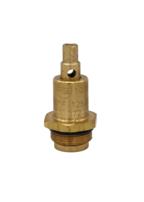 Bright brass stem unit with black rubber o-ring.
