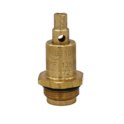Bright brass stem unit with black rubber o-ring.