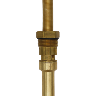 Bright brass cartridge with brass nipple black rubber o-ring and rubber seal.