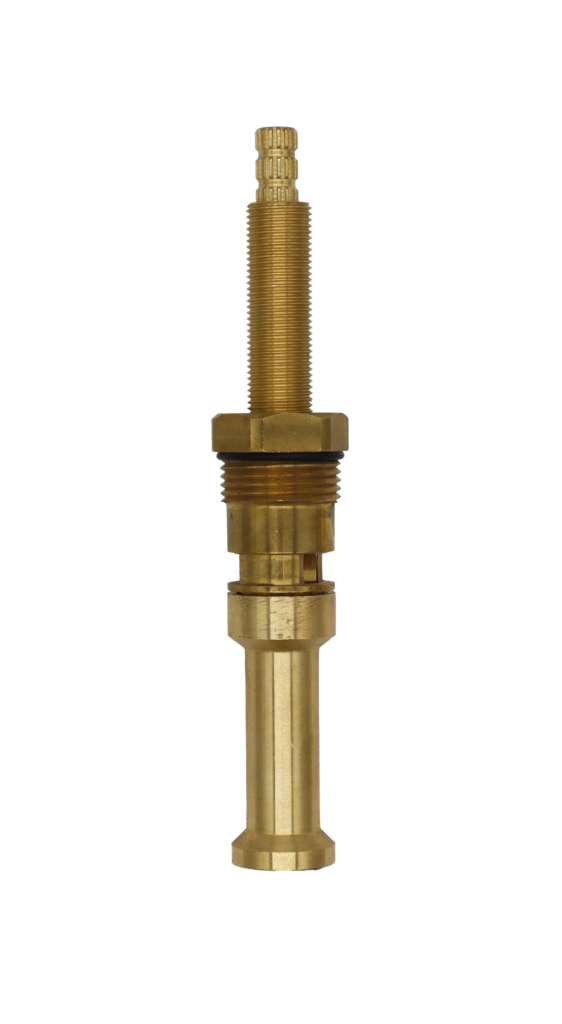 Bright brass cartridge with brass nipple black rubber o-ring and rubber seal.