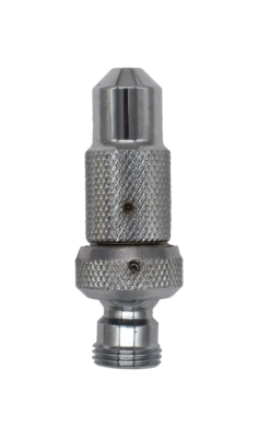 Polished chrome knurled brass shower head with vandal proof screws.