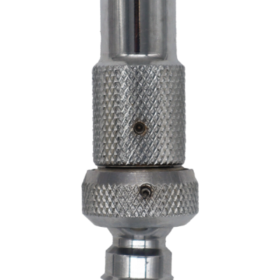 Polished chrome knurled brass shower head with vandal proof screws.