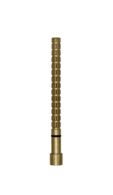 Bright brass extension with black rubber o-ring.