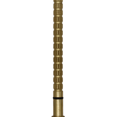 Bright brass extension with black rubber o-ring.