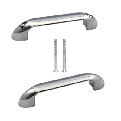 Polished chrome zamac handles and screws.