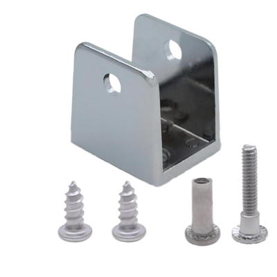 Polished chrome u bracket with stainless screws.
