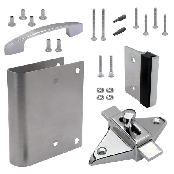 Polished chrome zamac repair kit with black rubber bumper.