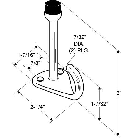 Toilet Partition 4000 Coat Hook Bumper Combination - Image 2