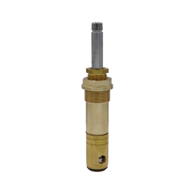 Polished chrome stem with bright brass body and black rubber o-ring.