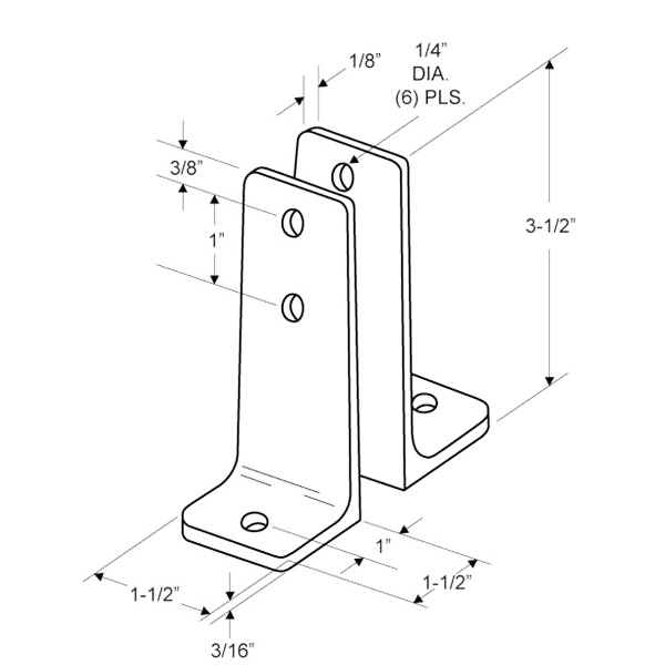 Toilet Partition 2 Piece Wall Bracket 1320 - Image 2