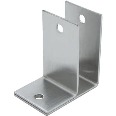 Clear Anodized Aluminum wall bracket with holes.