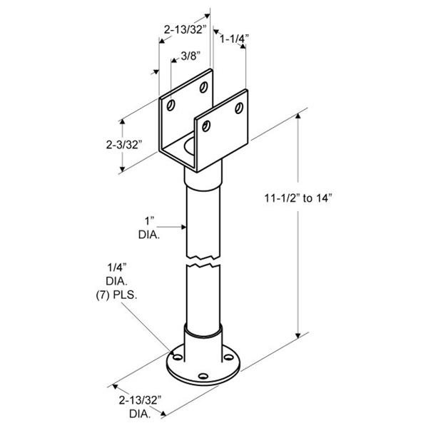 Toilet Partition 8503 1 1/4" Pilaster Support Bracket Satin Stainless Steel - Image 2