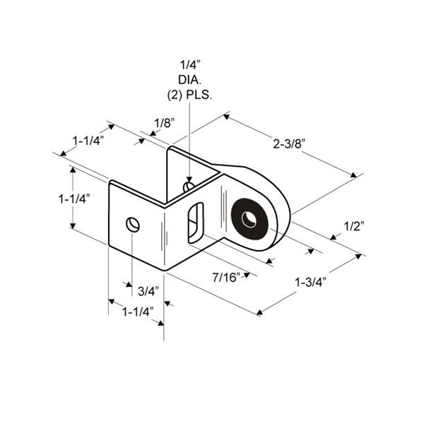 Toilet Partition Door 5960 Strike & Keeper for Concealed Latch for 1" Door 1 1/4" Post - Image 2