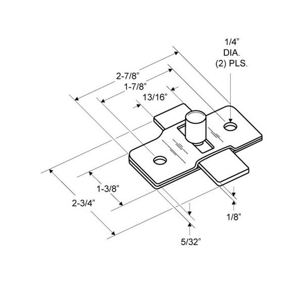 Toilet Partition Door 6309 Surface Mounted Slide Latch Stainless Steel - Image 2