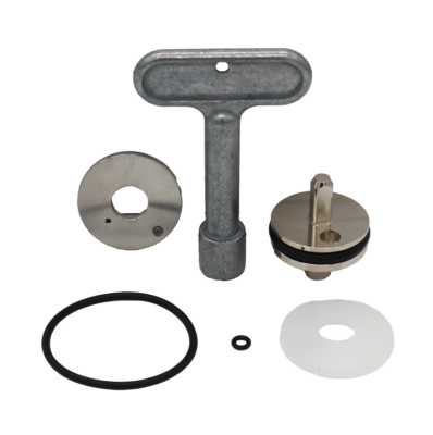 Die cast handle polished chrome balancer white plastic washer and black rubber o-rings.